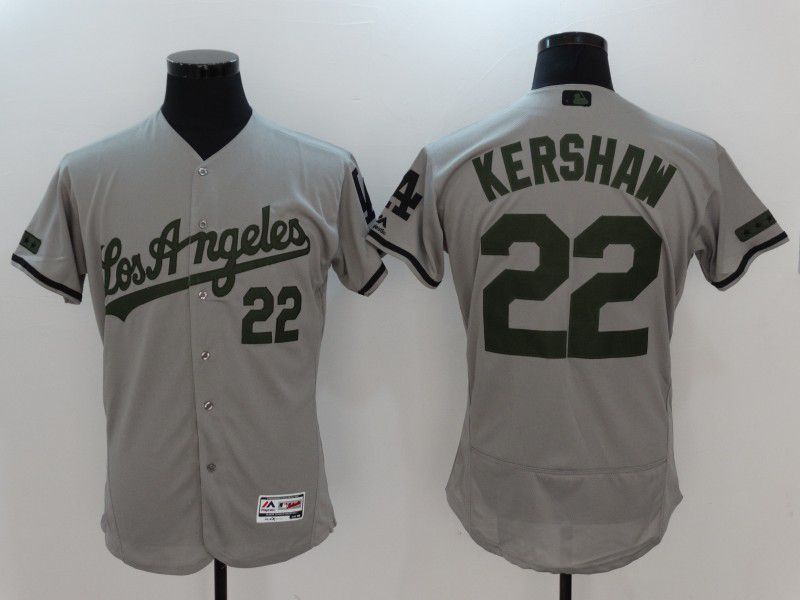 2017 MLB Los Angeles Dodgers #22 Kershaw Grey Elite Commemorative Edition Jerseys